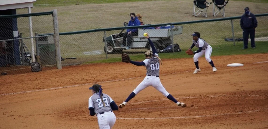Jags drop two close games in softball season opener against Catawba