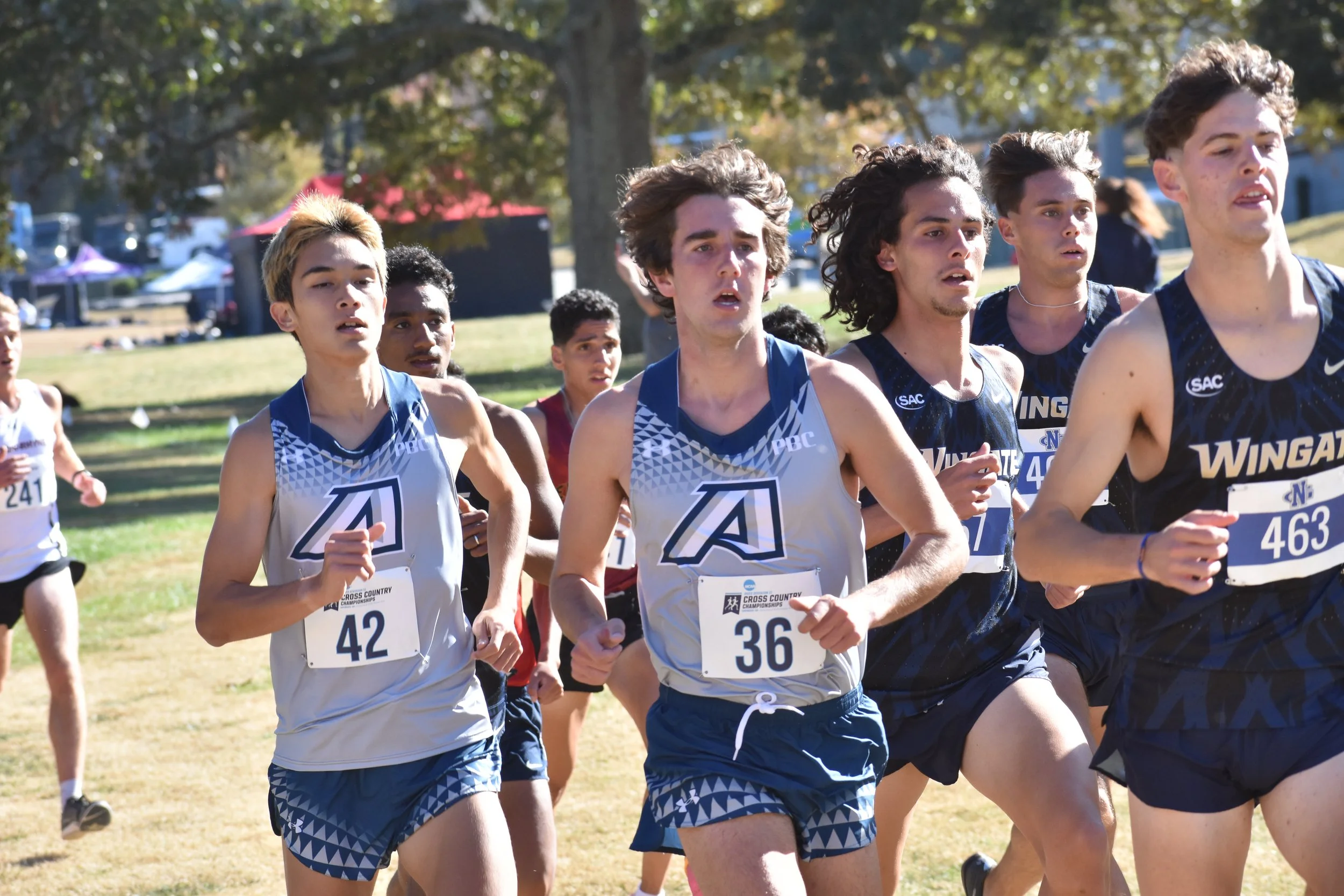  AU’s Brandon Martin (36) finished 10th overall, took home all-region honors and helped the Jaguars advance to yet another national championship meet—this time in Joplin, Mo. At the top of the page, Avery Jaynes (33) finished first for Augusta in the regional and ninth overall. (photos by Cameron Watson) 
