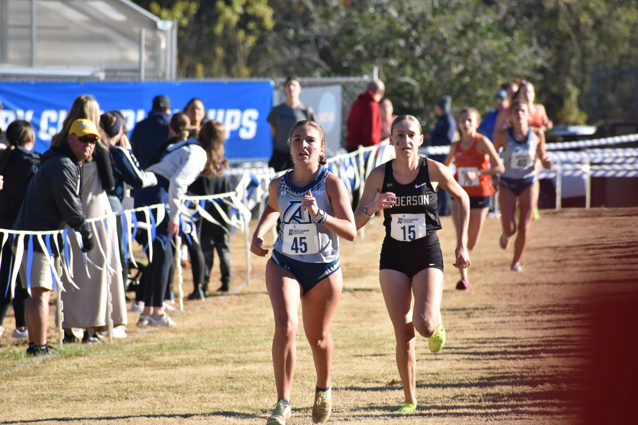  Augusta’s Riley Triplett sprints for the finish en route to a 58th-place finish in the regional. (photo by Cameron Watson) 