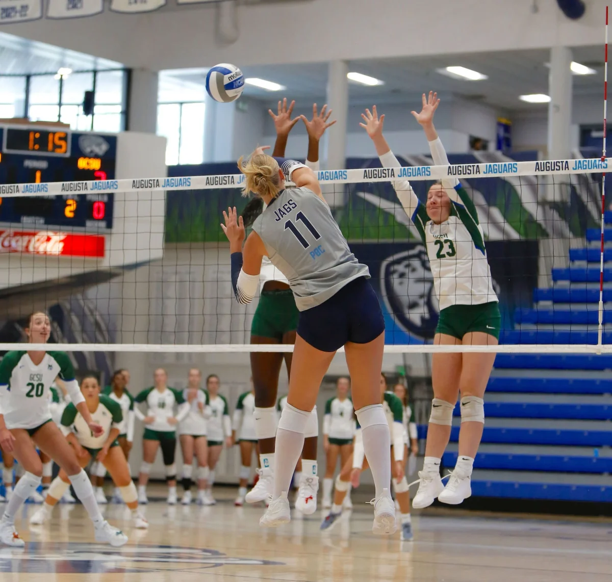 Jaguar volleyball team sweeps Georgia College; Lander is next in key PBC match