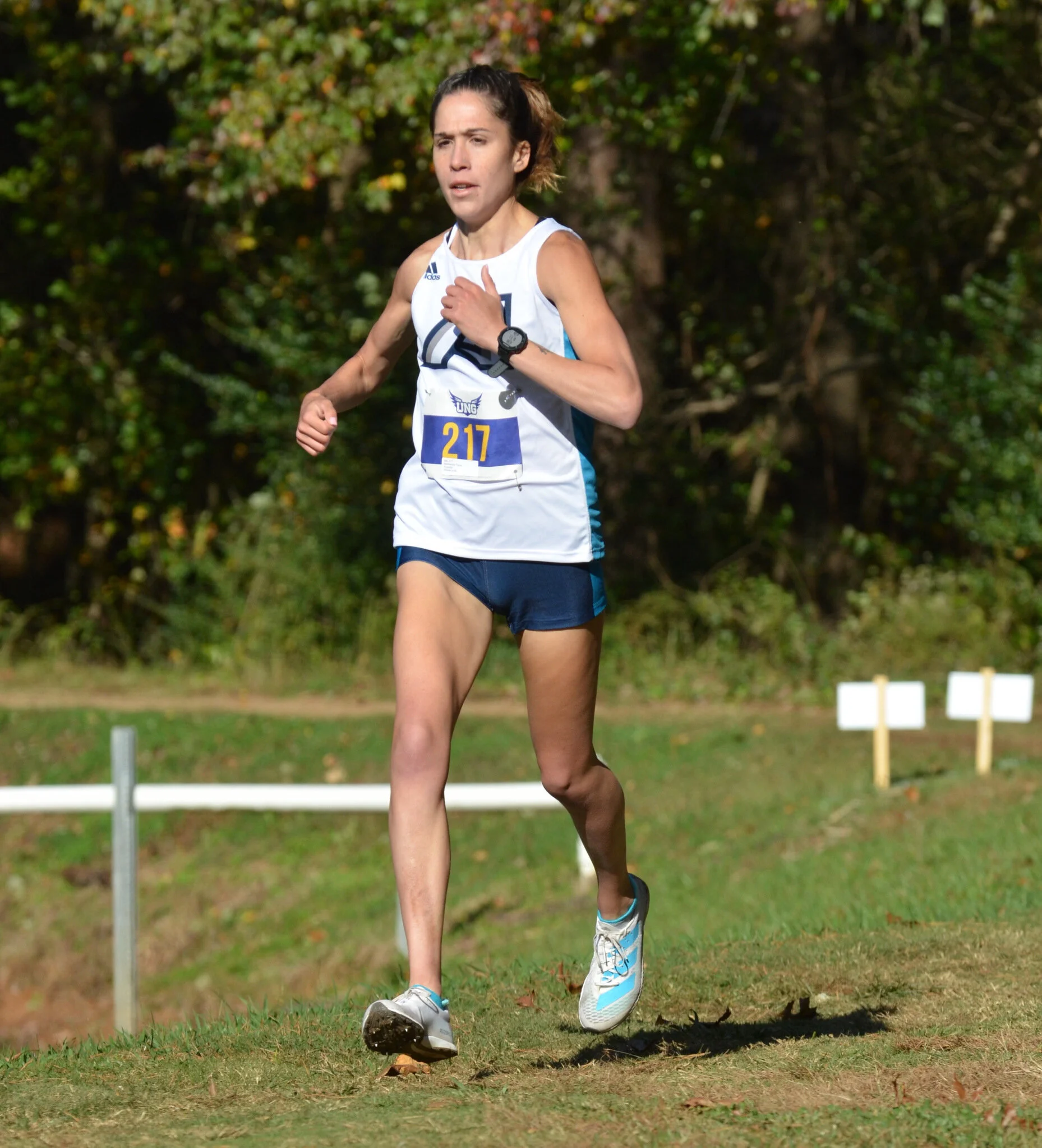   Augusta’s Mackenzie Taylor running her course-record 17:05 time at the North Georgia Invite. (photo by David Troyer, special to the Bell Ringer)  