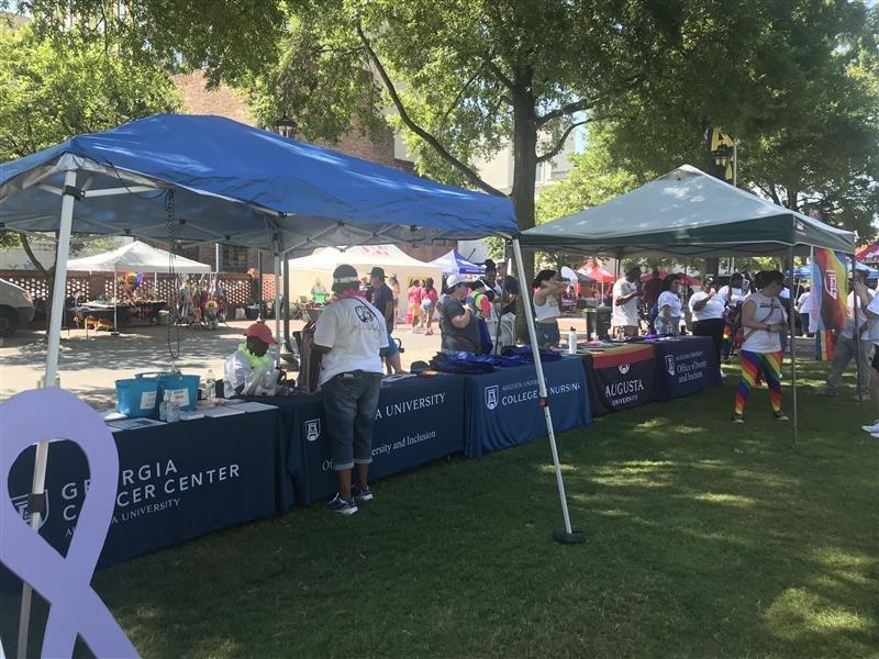  The Georgia Cancer Center was one of many AU organizations at Augusta’s Pride event.  /photos by Maryclaire Regan)  