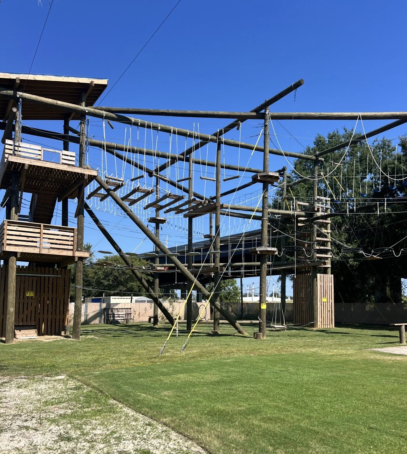  AU Outdoor Recreation offers ropes-course activities at various levels. At the top of the page, the new climbing tower is a part of&nbsp; the CORE expansion; it is located on the Health Sciences Campus alongside the challenge course. (photos by Ana Winters/the Bell Ringer) 