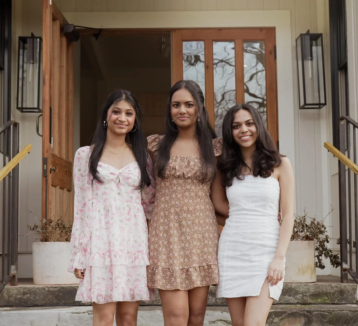  (From left) Sreya Durvasula, Siri Jangam and Arya Ranchod. 