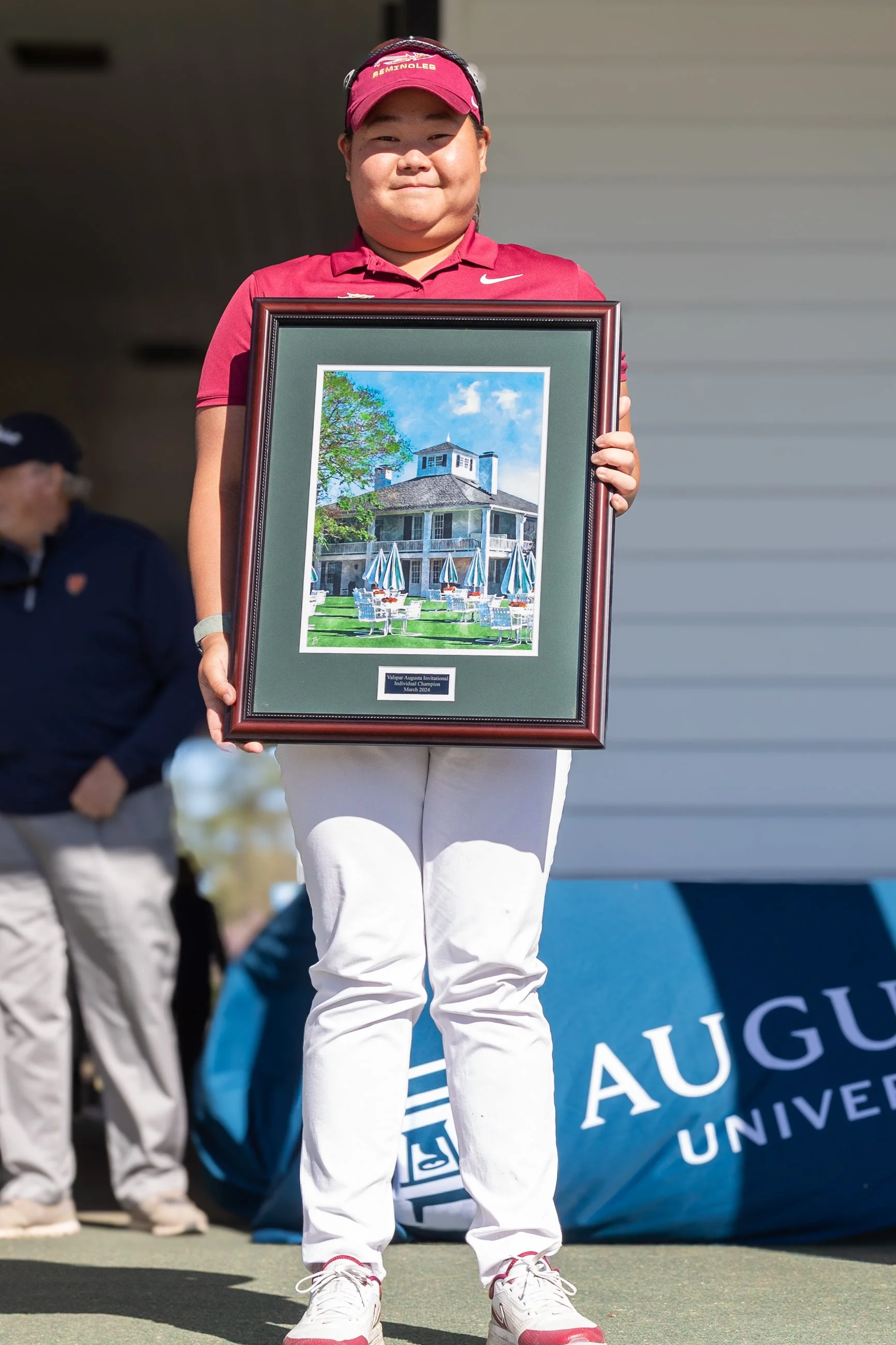  Former AU all-American Mirabel Ting, who now plays for Florida State, came back to Forest Hills and took home the Valspar individual championship with a 7-under-par score. (photo by Paula Toole, AU Athletics) 
